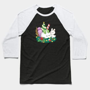 Bunny Christmas Snow Baseball T-Shirt